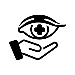 Vector solid black icon for Eye care