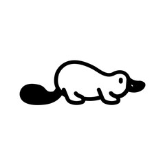 Vector solid black icon for Platypus