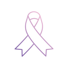 Pink Ribbon icon isolated on a white background. Vector illustration.