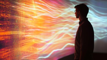 Modern Sleek Computer Screen Displaying Lines of Code with Motion