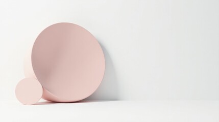 Fototapeta premium Abstract Pink Circular Forms on White Background Minimalist Design Element for Modern Presentations