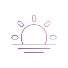 Sunrise icon isolated on a white background. Vector illustration.