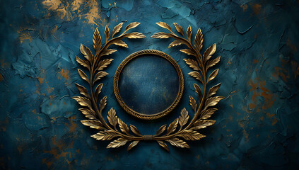 Fototapeta premium Iconic Golden Laurel Best Seller Badge Design with Luxurious Gold Leaf Accents and Classic Roman Emblem
