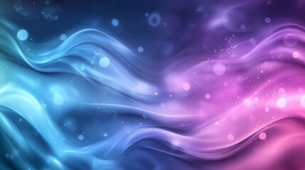 A dreamy 3D wallpaper with flowing blue and purple liquid textures illuminated by soft lighting.