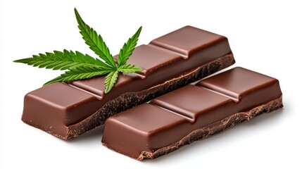 Fototapeta premium Delicious chocolate bar infused with refreshing mint flavor perfectly presented against a simple background for tempting appeal