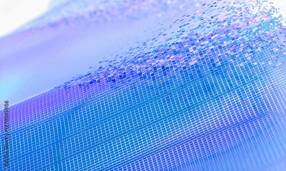 Poster 3d rendering of abstract digital layered crystal glass background. digital technology concept.
