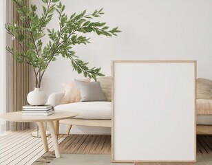 Living Room Poster Mockup in ISO A Paper Frame Template