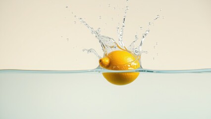 Lemon Splashing into Water - Clean aesthetics
