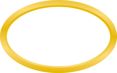 oval gold element transparent background