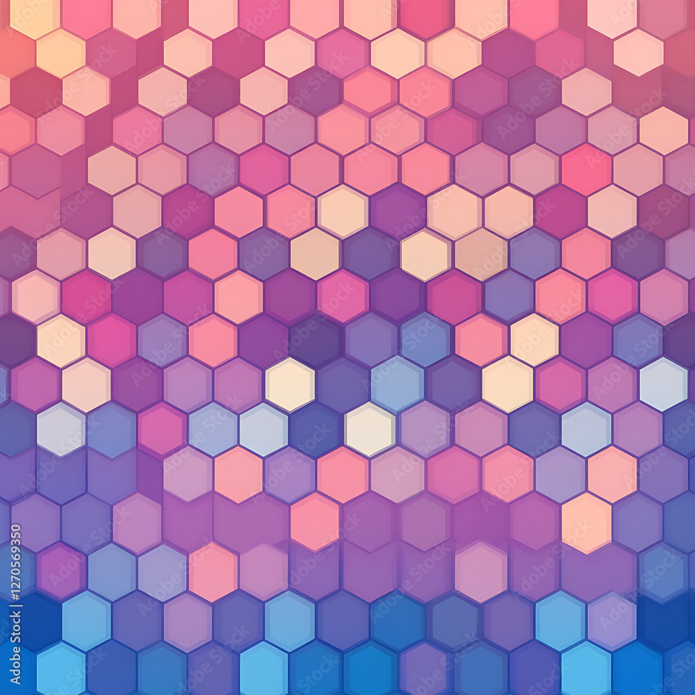 Poster colorful hexagon pattern with gradient effect for modern abstract design background image style