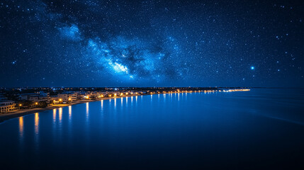 A mesmerizing night sky filled with countless stars, vibrant galaxies, and rich cosmic colors, symbolizing mystery, wonder, infinity, and the vastness of the universe.