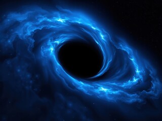 Blue Nebula and Black Hole