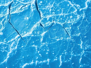 Naklejka premium Cracked Ice Surface with Snow