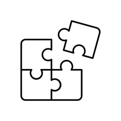Puzzle Piece icon isolated on a white background. Vector illustration.