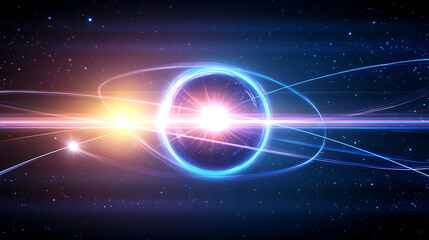 Obraz premium Cosmic Radiance Ring Bursting With Energy and Light Around a Central Core of Star Formation