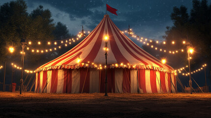 Enchanting night under the big top vintage circus ambiance image