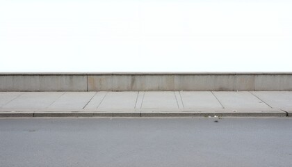 Fototapeta premium Grey Stone Embankment and Road: High Detail Photorealistic Image