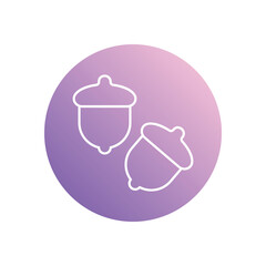 Acorn  icon isolated on a white background. Vector illustration.