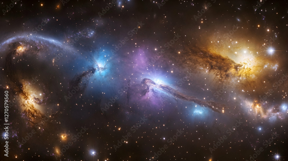 Canvas Prints a mesmerizing galaxy view captured from deep space, featuring swirling nebulae, luminous stars and c