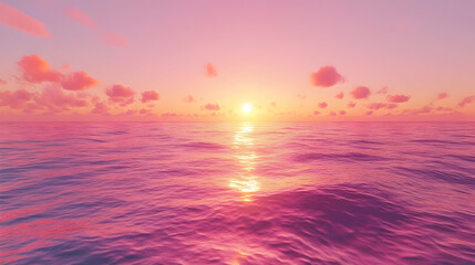 Fototapeta premium A mesmerizing sunset casting pink and orange hues on the ocean