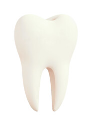 White tooth on a transparent background. Tooth for dental concept