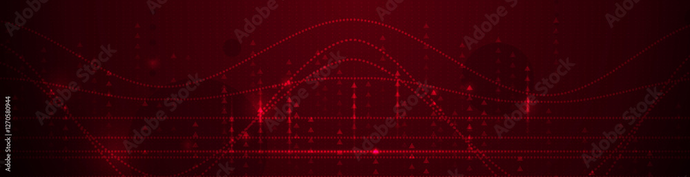 Aufkleber illustration abstract digital technology, light line and red cyber space background. vector communic