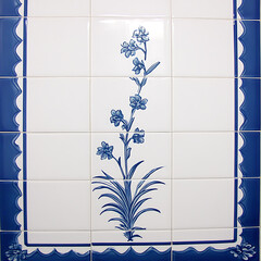 Delft Style Decorative Tiles Featuring Floral Design in Elegant Blue Hue for Wall Decor Ideas
