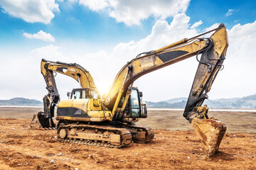 excavator on a construction site