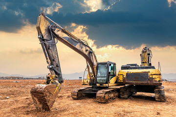 excavator on a construction site