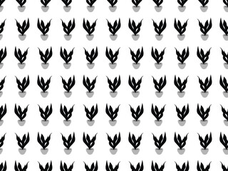 Nature plant pattern in Black style vector