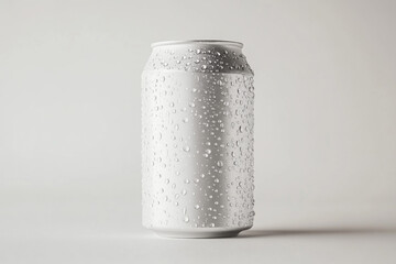 Can isolated on a white background mockup water drops