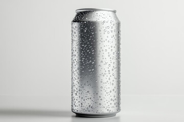 Can isolated on a white background mockup water drops