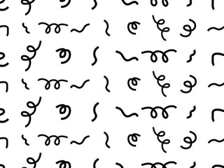 Confetti, festival, celebrate pattern in Black style vector