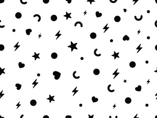 Confetti, festival, celebrate pattern in Black style vector