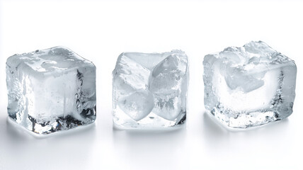 Obraz premium Ice cube variations isolated on white background 