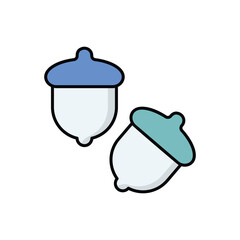 Acorn  icon isolated on a white background. Vector illustration.