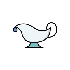 Gravy Boat icon isolated on a white background. Vector illustration.