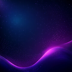 Obraz premium Digital Data Flow with Glowing Particles on Dark Blue Gradient Technological Background Design