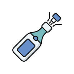 Champagne  icon isolated on a white background. Vector illustration.