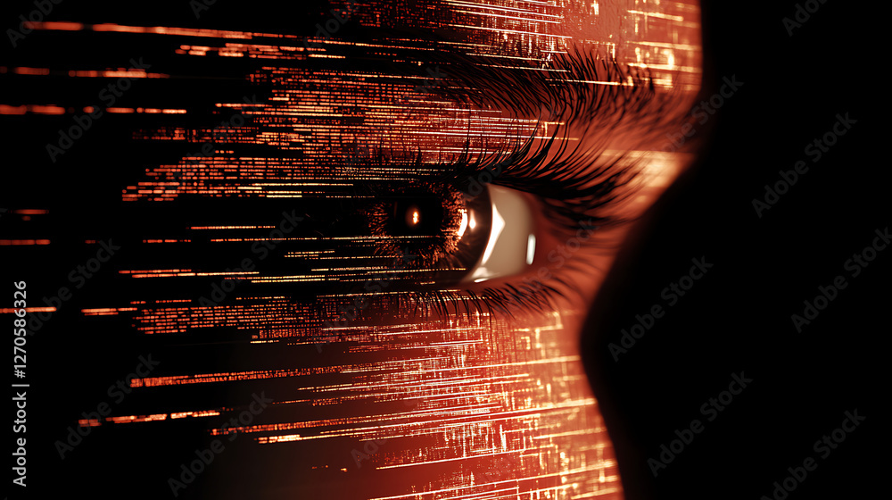 Poster digital eye gaze data stream visualization concept for technology of the future interface design
