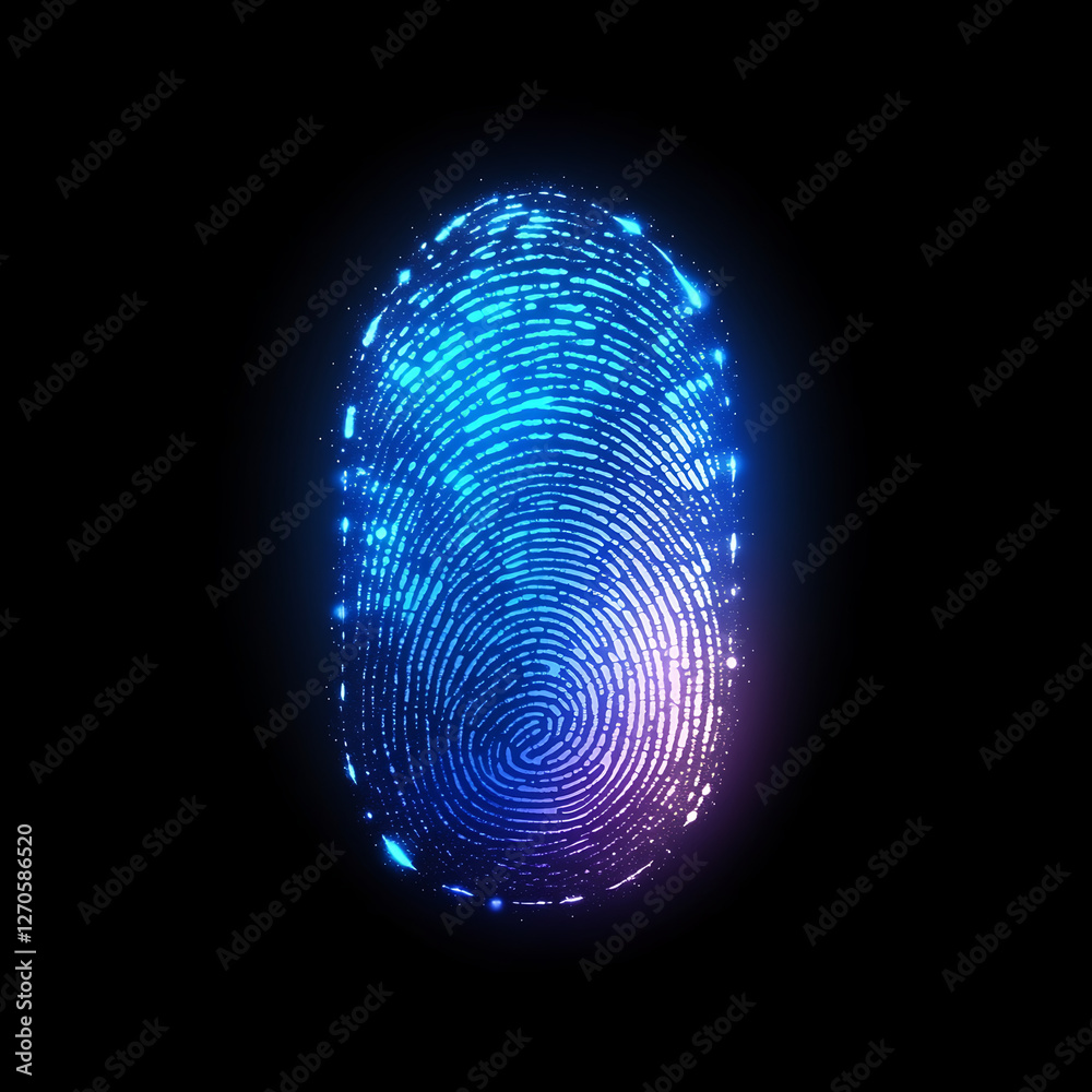 Poster digital fingerprint biometric security identification authentication technology system access method