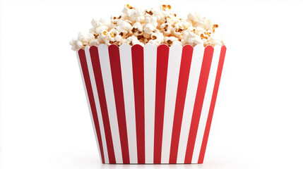 Popcorn isolated on white background. detailed image of popcorn. a bag of popcorn