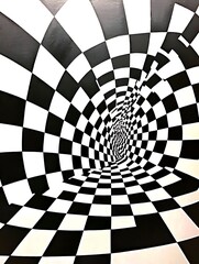 Black and White Checkerboard Vortex