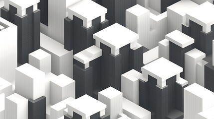 Fototapeta premium Abstract Cityscape Monochrome Architectural Blocks
