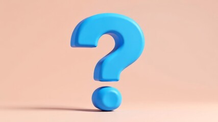 Naklejka premium blue question mark close up on orange background