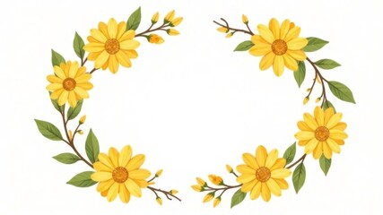wreath of yellow flowers illustration