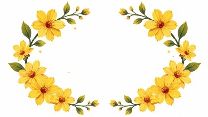 wreath of yellow flowers illustration