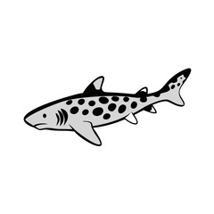 Illustration of a Zebra Shark Swimming in the Ocean Depths