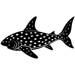 A Stunning Black and White Illustration of a Whale Shark