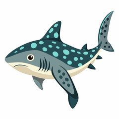 Adorable Cartoon Spotted Shark Illustration Ocean Animal Art